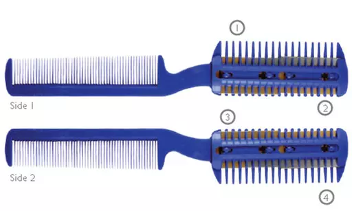 8" Fine Toothed Razor Comb with 5 Extra Razor Blades - Second Medium