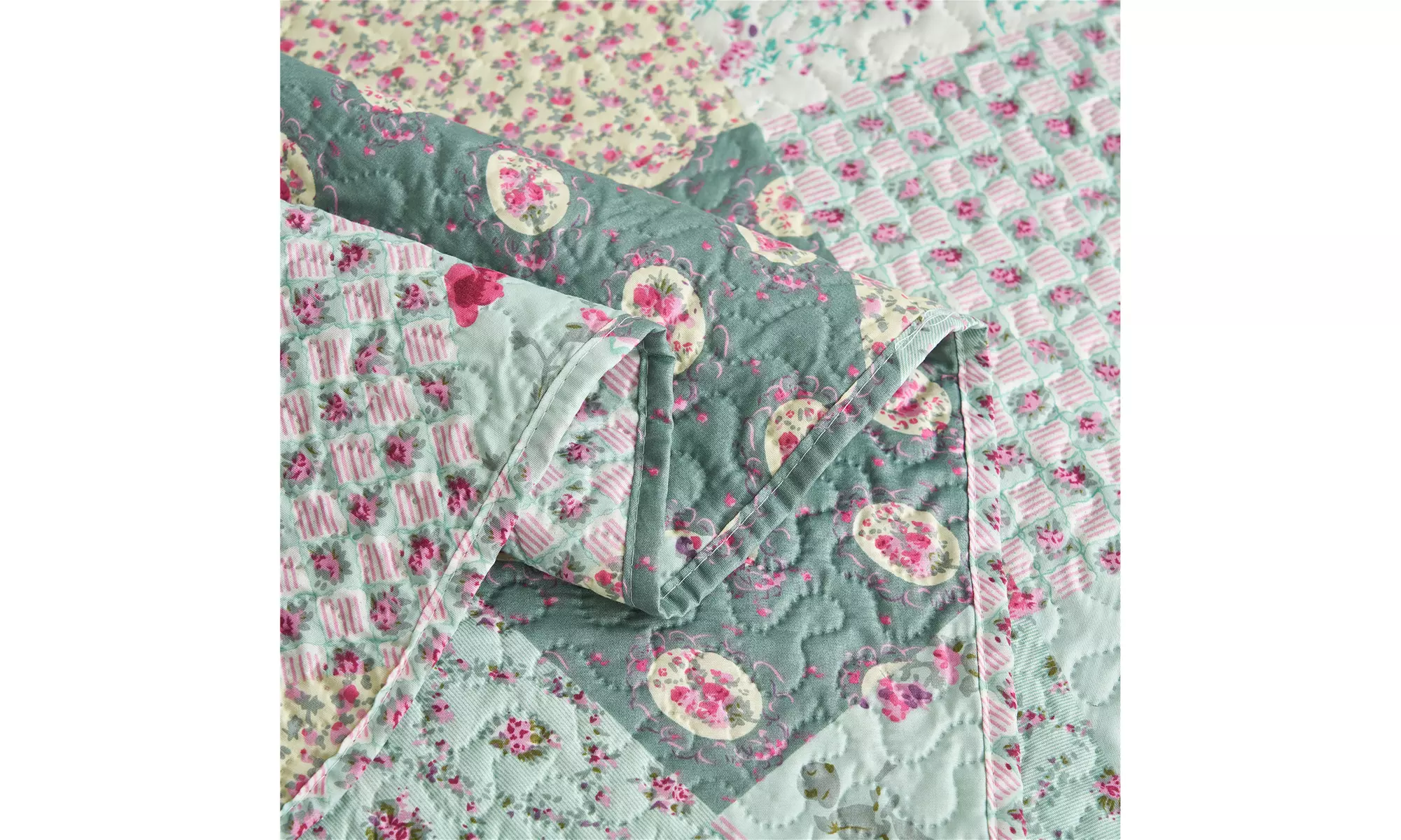 JML 3-Piece Reversible Quilt Set,Home Collection Printed Bedspread With 2 Shams