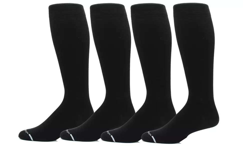 Dr. Motion Men's Graduated Support Knee-High Compression Socks (4 Pairs)