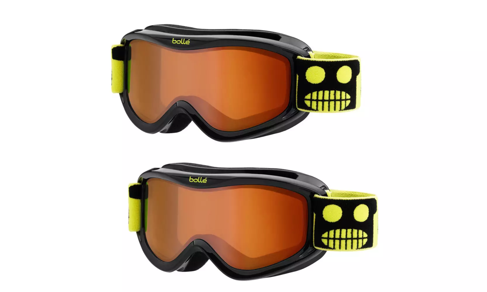 Bolle AMP Youth/Junior Snow Goggles, 2-Pack (Black Robot Frame, Vermillon Lens) - Second Medium