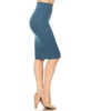 Image 2: Casual Elastic High Waist Office Work Wear Solid Pencil Midi Skirt Made in USA