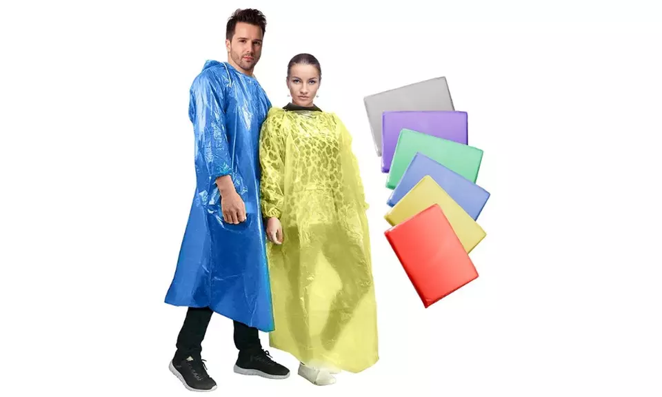 Rain Poncho: 6 Pack Emergency Disposable Waterproof Rain Coat - Primary Image