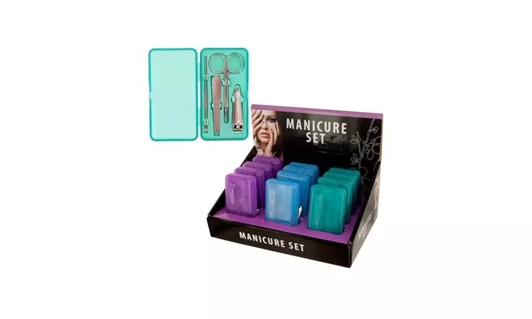 Bulk Buys BI536-12 Manicure Set In Case Countertop Display - Primary Image
