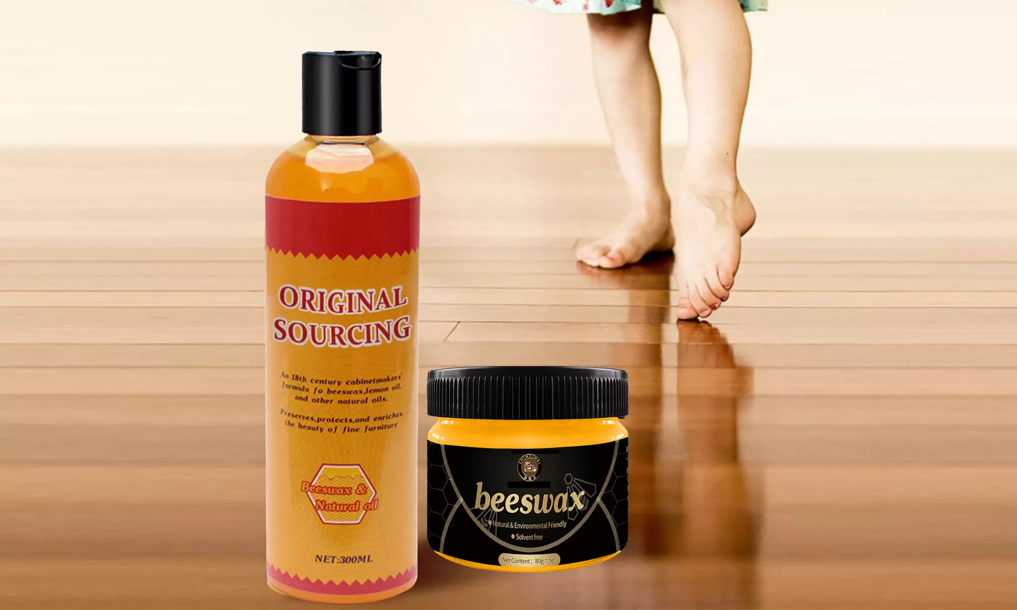 Orange Oil Beeswax Wood Polish Conditioner & Natural Beeswax Furniture Protector - Primary Image