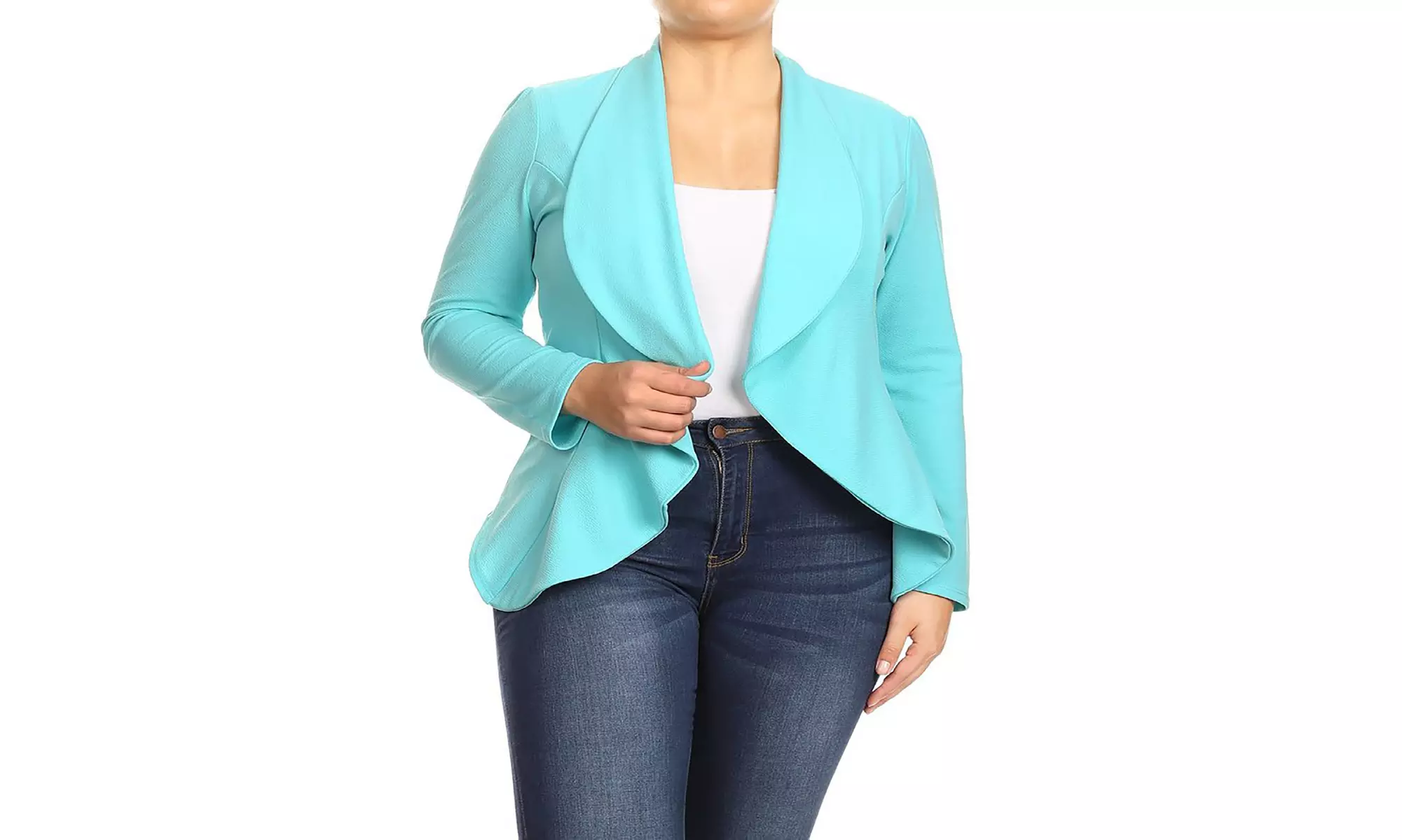 MOA Collection Womens Open Front Blazer with Plus Size