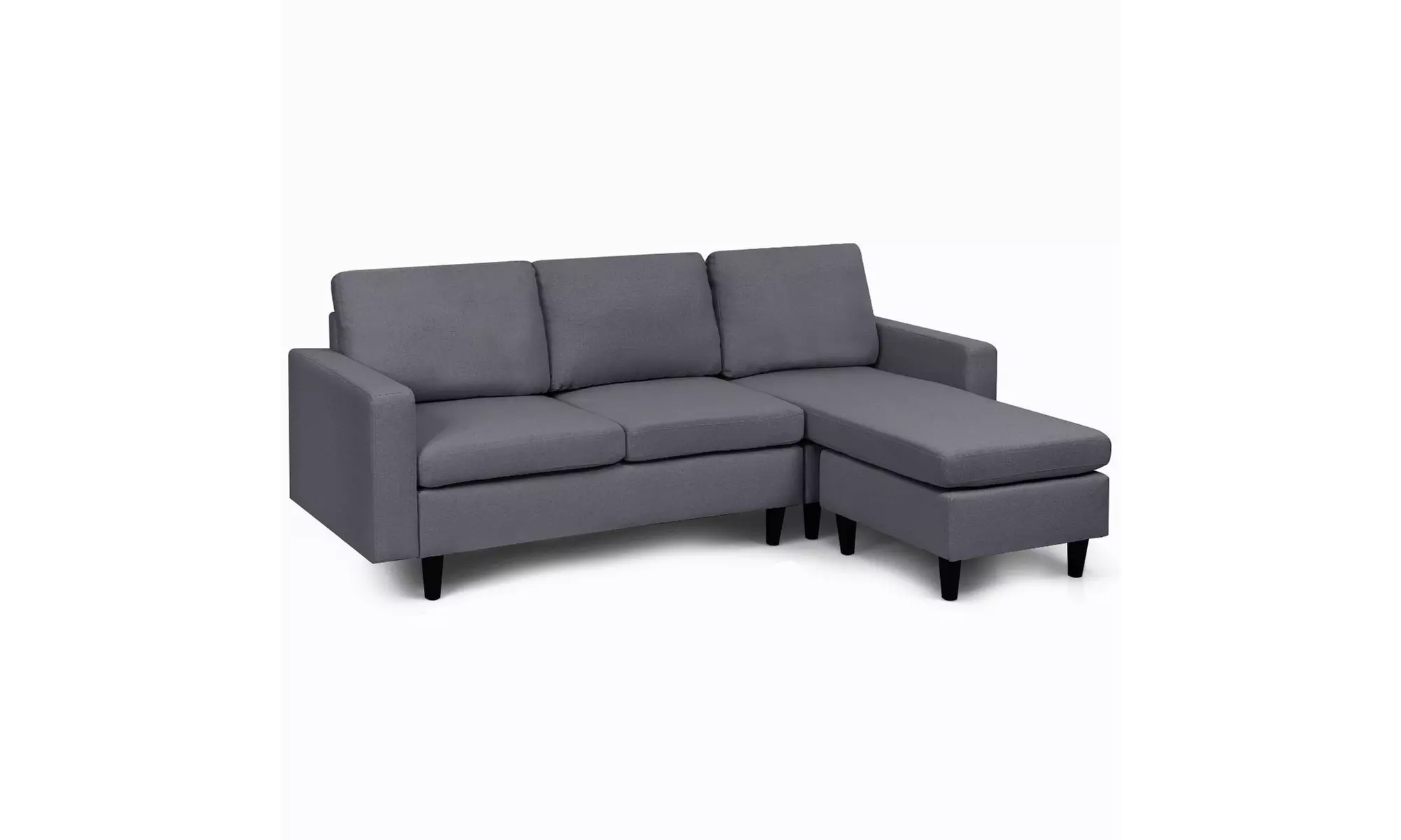  Convertible Sectional Sofa Couch Fabric L-Shaped Couch w/Reversible Chaise - Primary Image