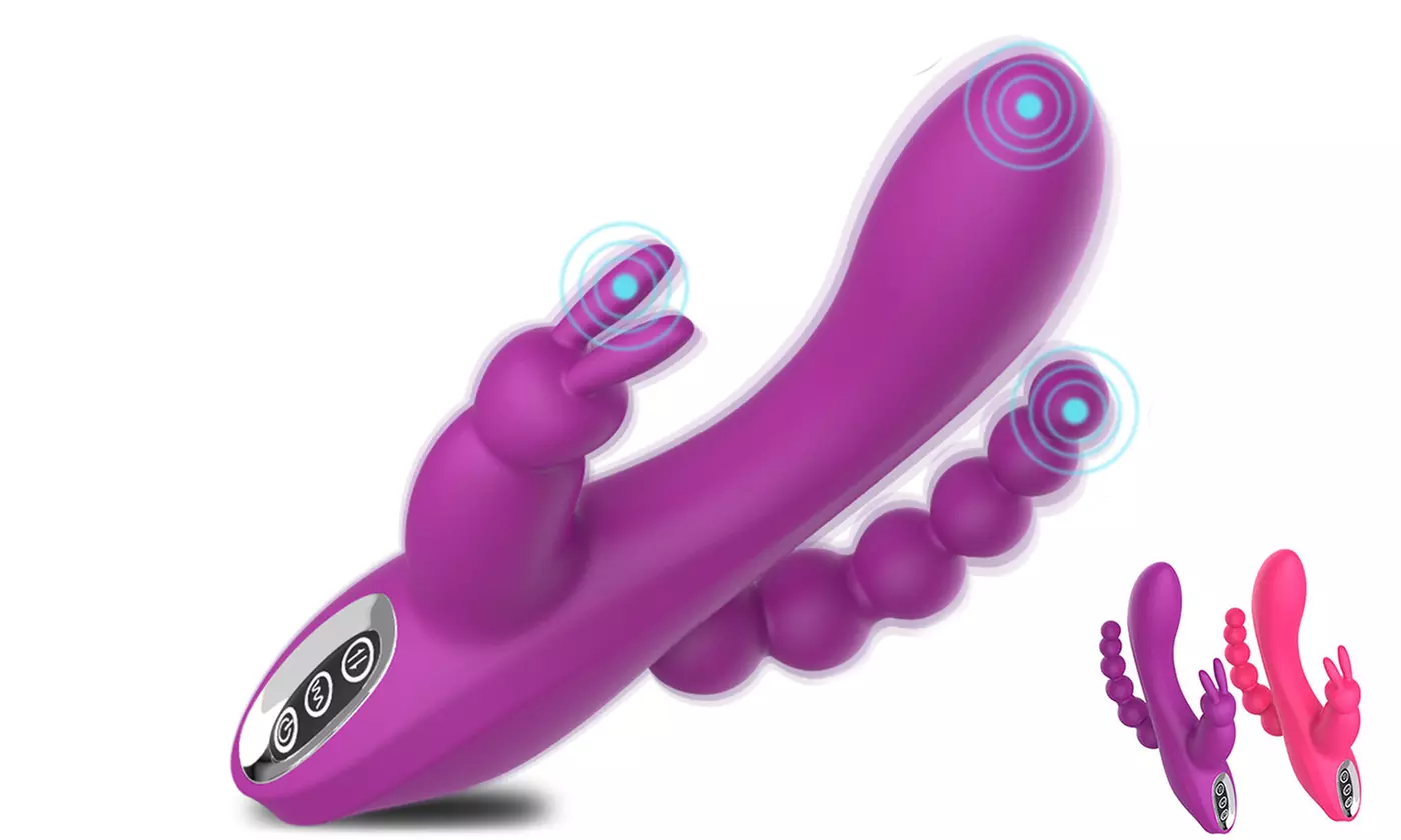 3 in 1 G Spot Rabbit Vibrator Clitoris Stimulation with 7 Vibrations Clit Anal - Primary Image