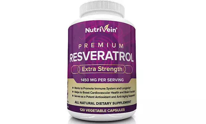 Nutrivein Resveratrol 1450mg - 120 Capsules - Anti-Aging Antioxidant Supplement - Primary Image