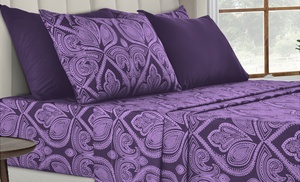 1800 Egyptian Quality Hypoallergenic Microfiber 6pc Paisley Sheet Set -Lux Decor