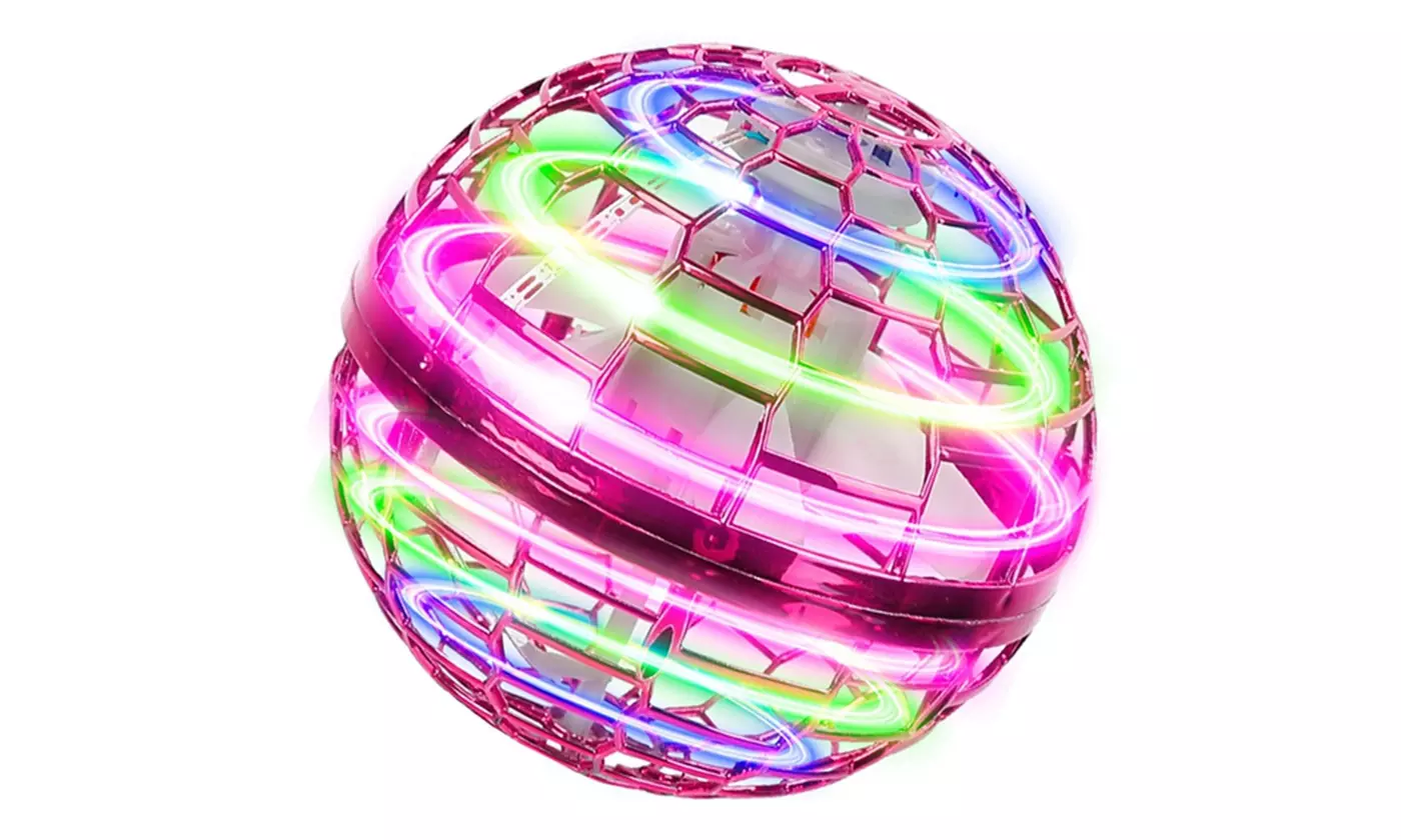 iMounTEK LED Flying Ball Toy 360-Degree Hand-Controlled Hover Drone with Lights
