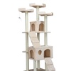 Image 3: 70'' Cat Tree Condo Sisal-Covered Scratching Posts Mouse Toy Pet Home Beige/Navy