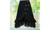 Women's Steampunk Gothic Style Black Lace Splicing Metal Button Buckle Skirt