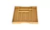 voberry Bamboo Expandable Drawer Organizer Kitchen Cutlery and Utensil Tray