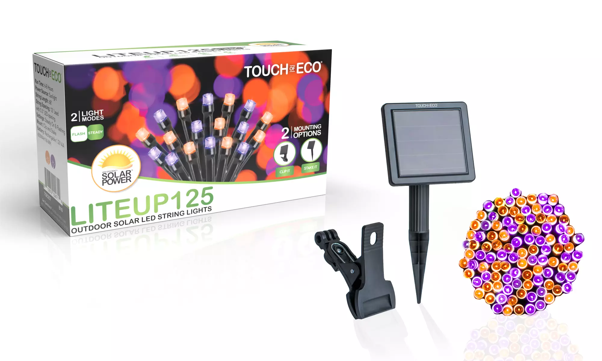 125LED Solar Powered String Lights. Multiple Colors & Quantities Available. 
