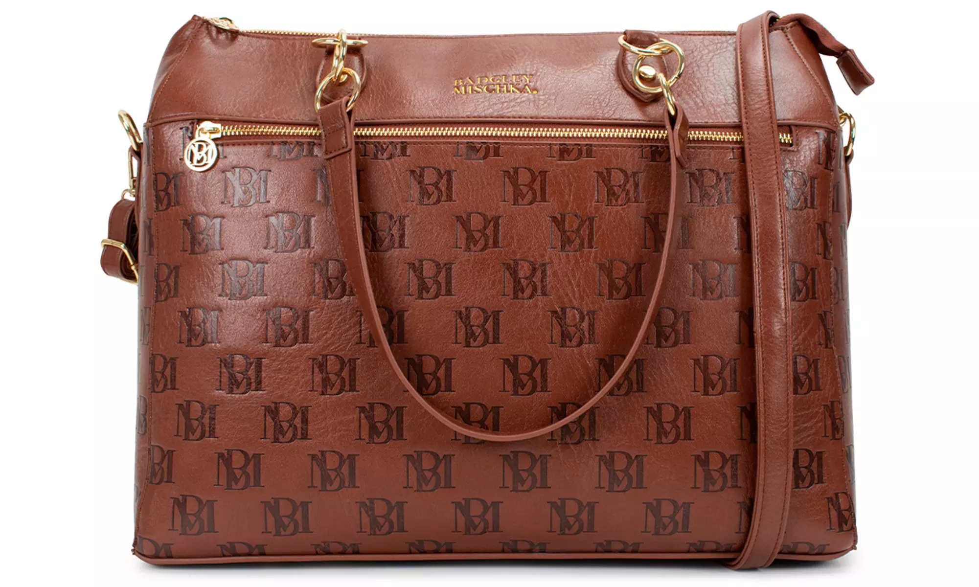 BADGLEY MISCHKA Madalyn Vegan Leather Weekender Tote Bag 