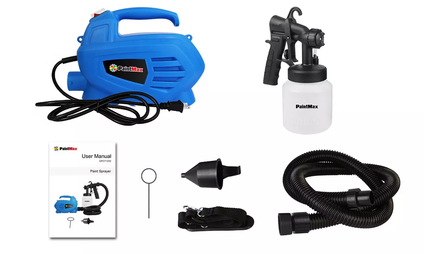 Paint Max 800ml Paint Sprayer HVLP Spray Gun w/ 3 Spray Patterns (450W or 650W)