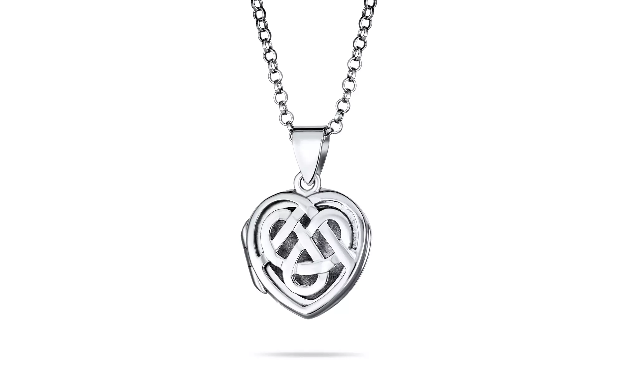 Small Heart Locket Diffuser Photo Holder 925 Silver Necklace Pendant - Primary Image