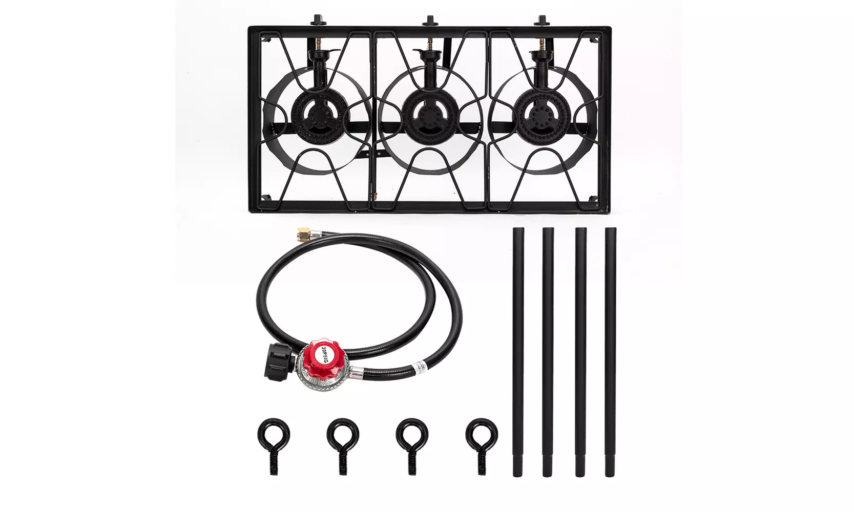 75000-225000 BTU Outdoor Courtyard Camping BBQ Grill Propane Gas Griddle Black