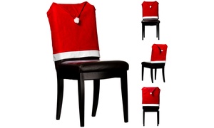 Santa Hat Christmas Holiday Chair Covers (4 or 8 Pack)