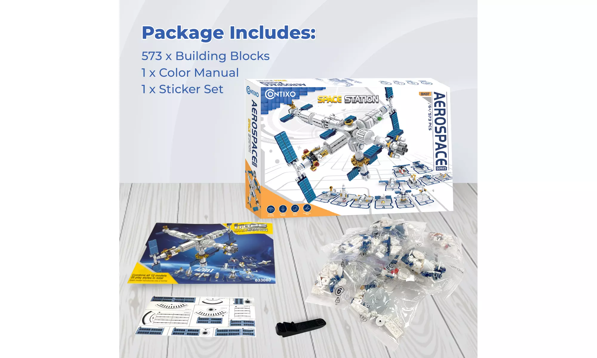 Contixo BK07 Aerospace Series Space Station Building Block Set - 573 PCS - Second Medium