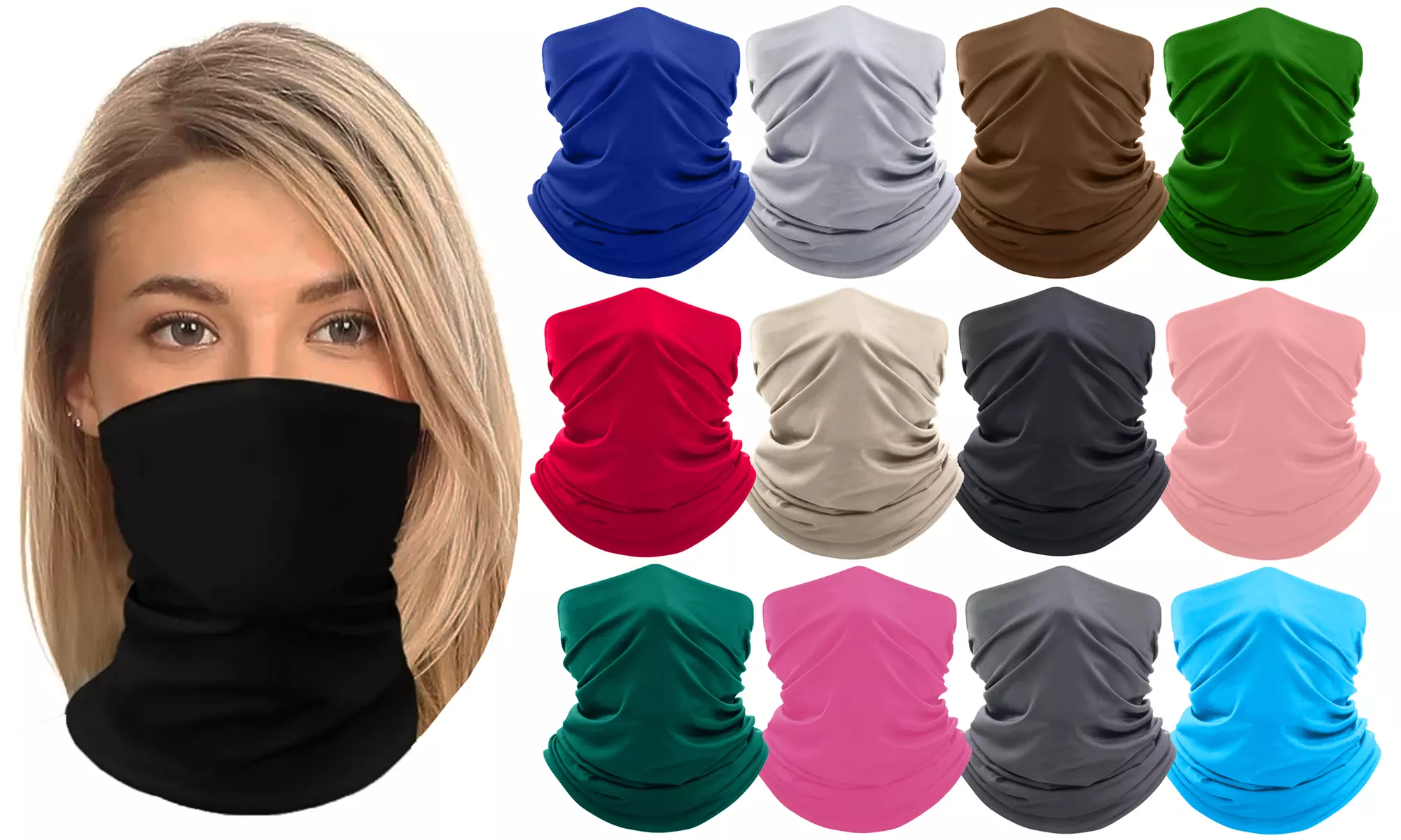 Unisex Moisture Wicking Breathable Stretch Gaiter Face Mask - Primary Image