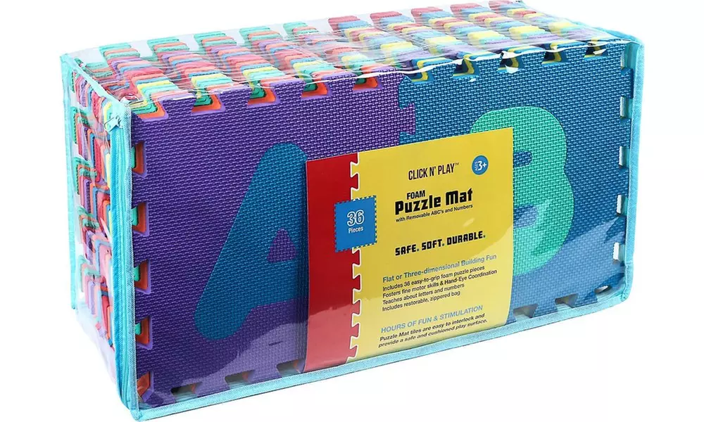 Foam Alphabet and Numbers Puzzle Play Mat, 36 Tiles - Second Medium