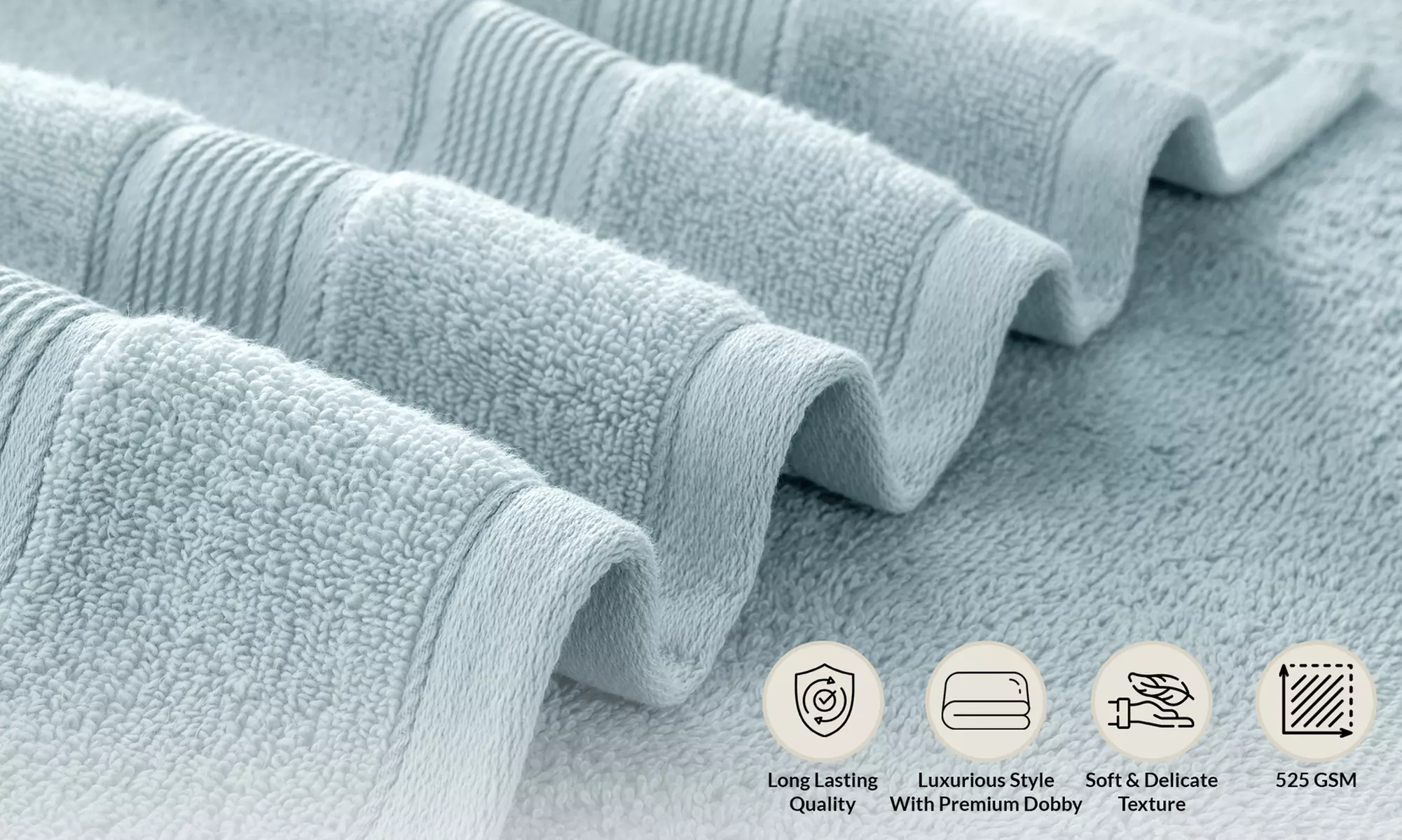 Lux Decor 6 Piece Bath Towel Set, Zero Twist Cotton Towels Soft & Absorbent