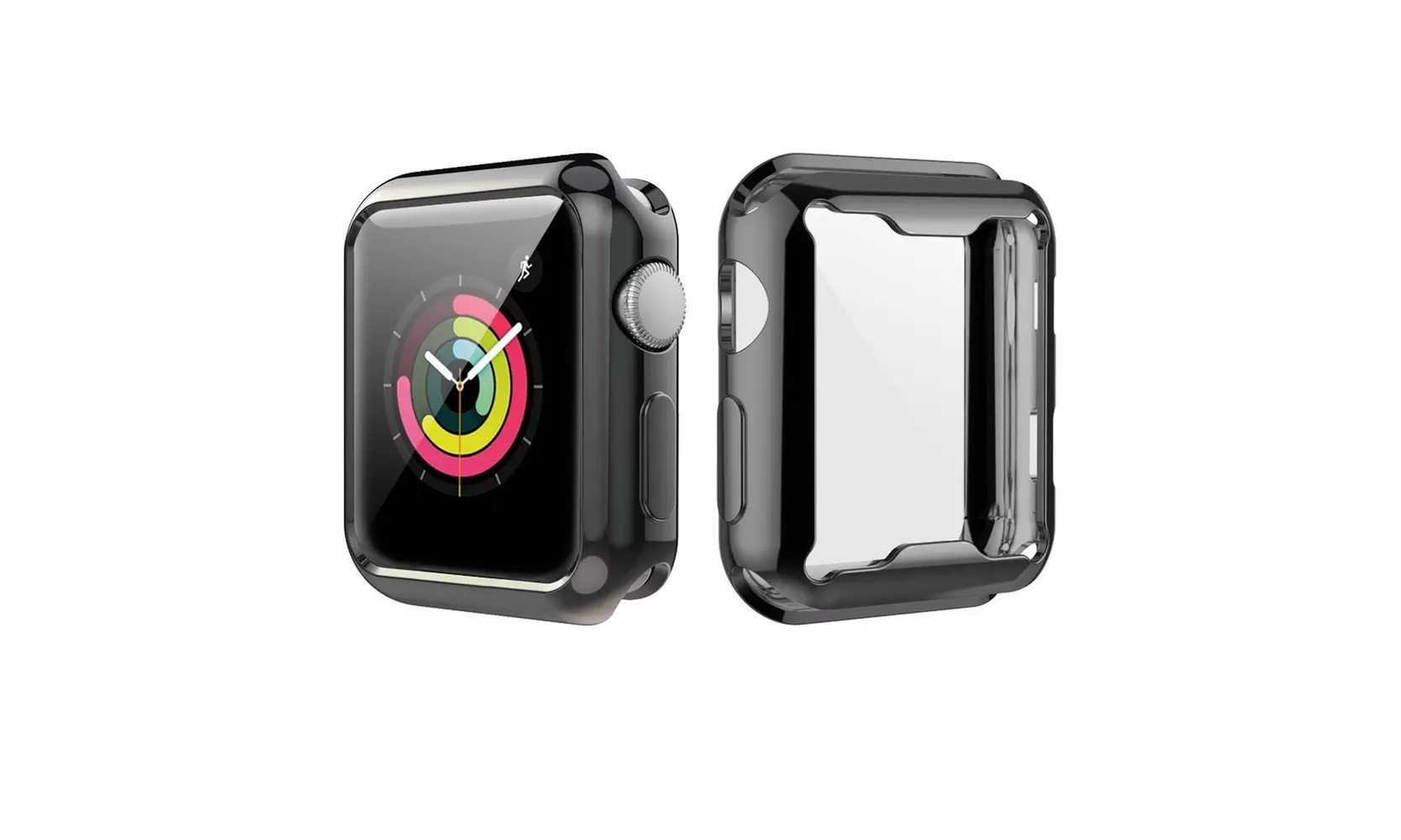 Chrome Full Cover Drop Resistant Bumper Screen Protector Case For Apple Watch