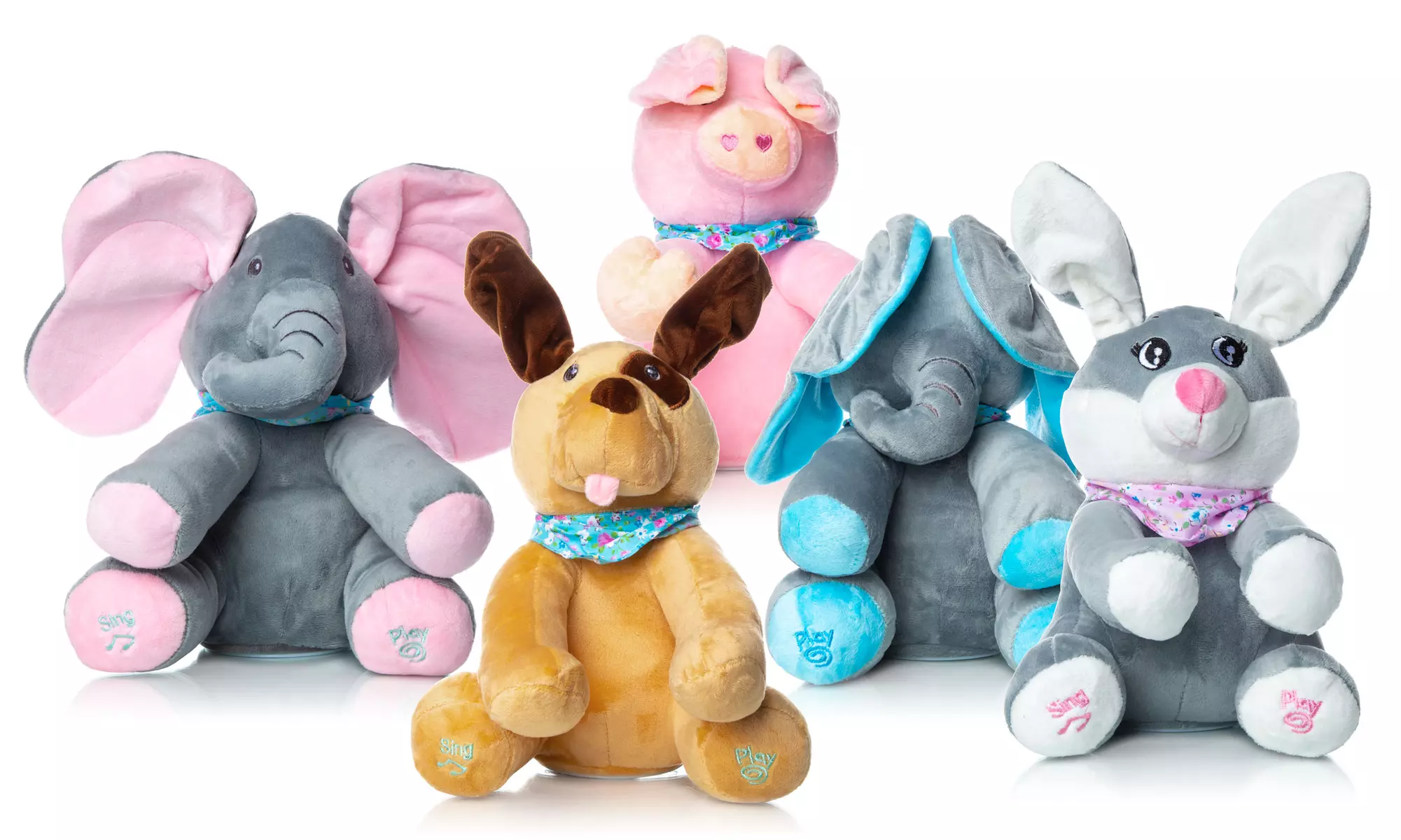 Interactive Sing & Play Super Plush Animal Toys (Elephant, Dog, Bunny or Pig) - Primary Image