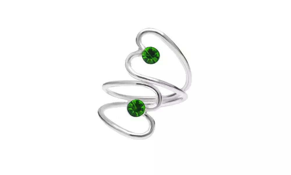 Sterling Silver Heart Toe Rings W Crystals From Swarovski