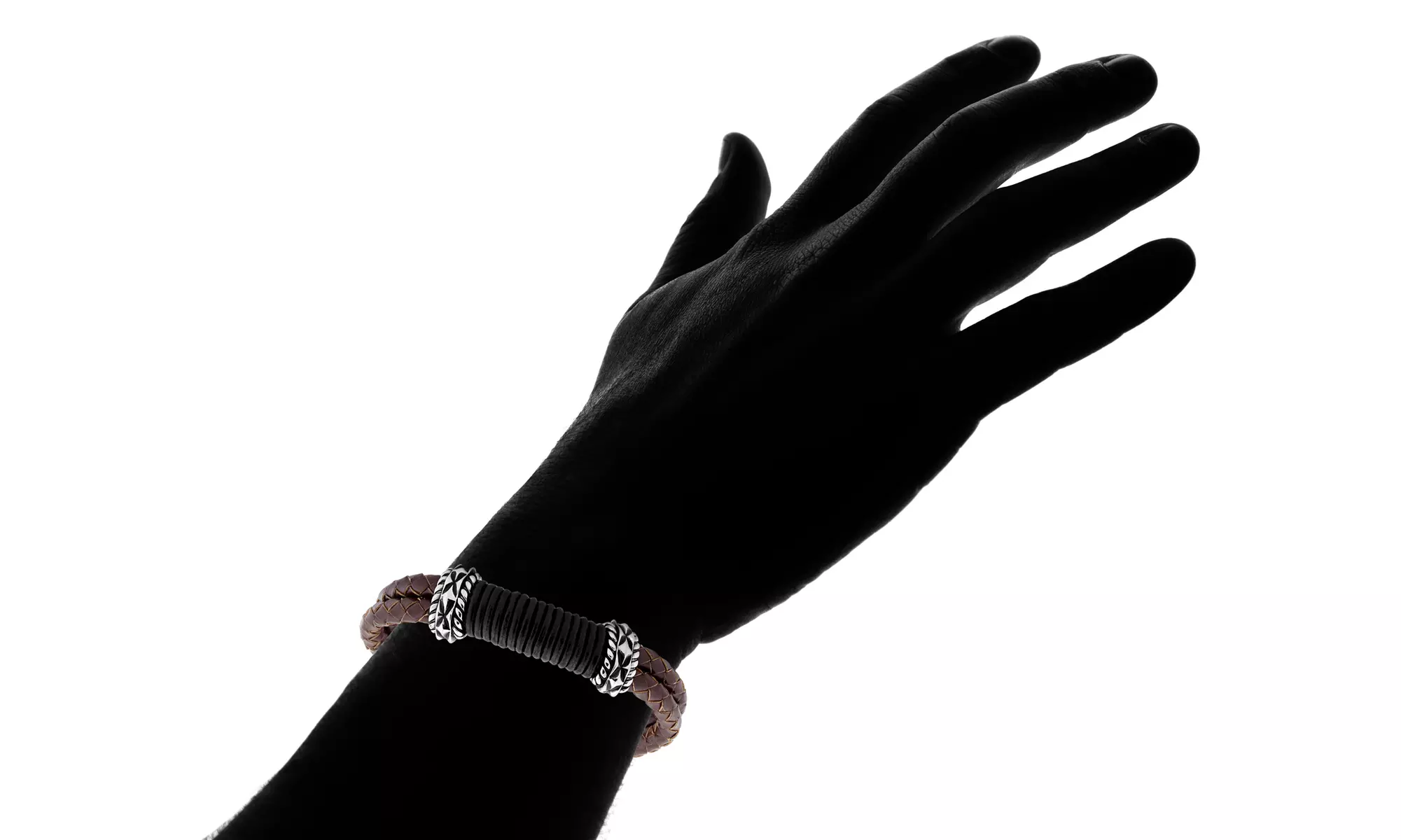 Men's Fancy Brown Leather Bangle By Elite Force