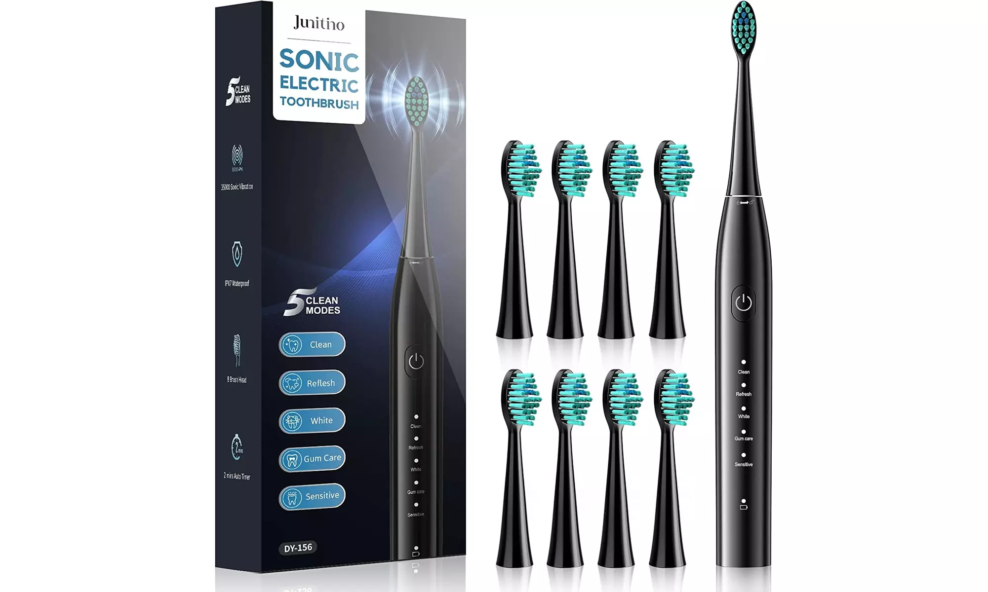 Sonic Electric Toothbrush with 8 Dupont Brush Heads, Rechargeable - Second Medium