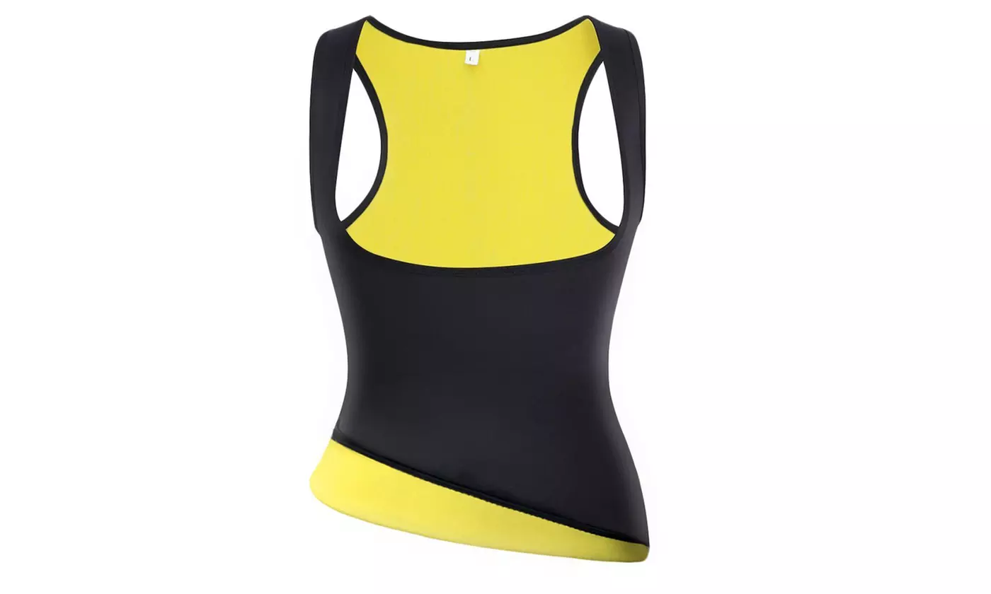 Womem Neoprene Trainer Sauna Sweat Suit Tank Top Vest Corset Waist - Second Medium