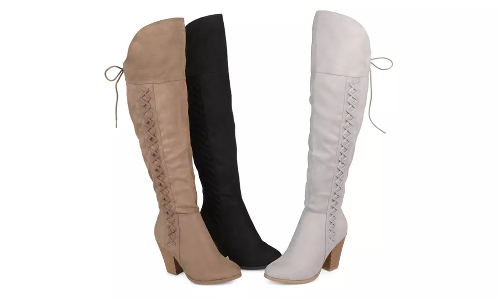 Journee Collection Womens Faux Lace-up Over-the-knee Boots (Up to Size 12) - Primary Image