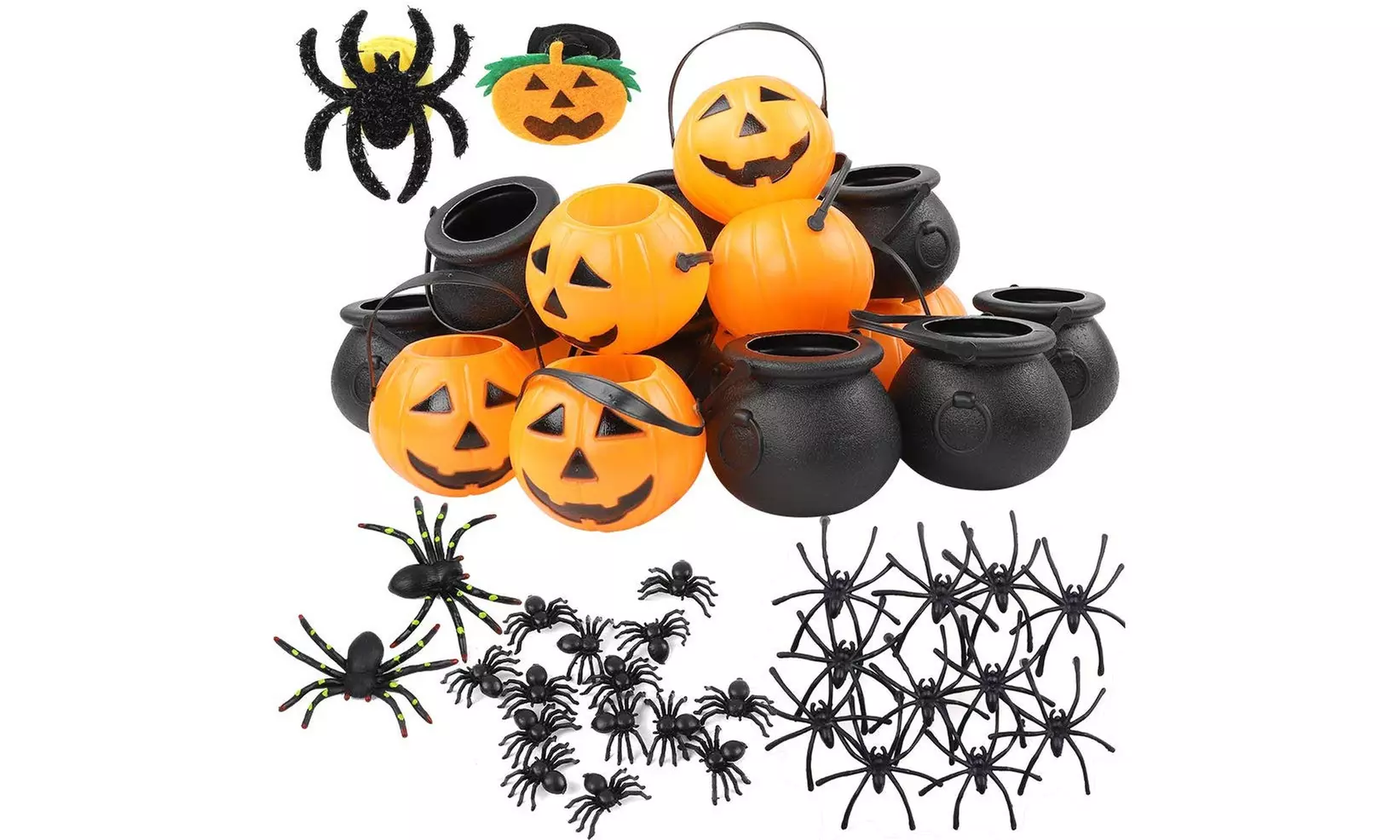 28pcs Mini Halloween Buckets Trick or Treat Candy Buckets - Primary Image