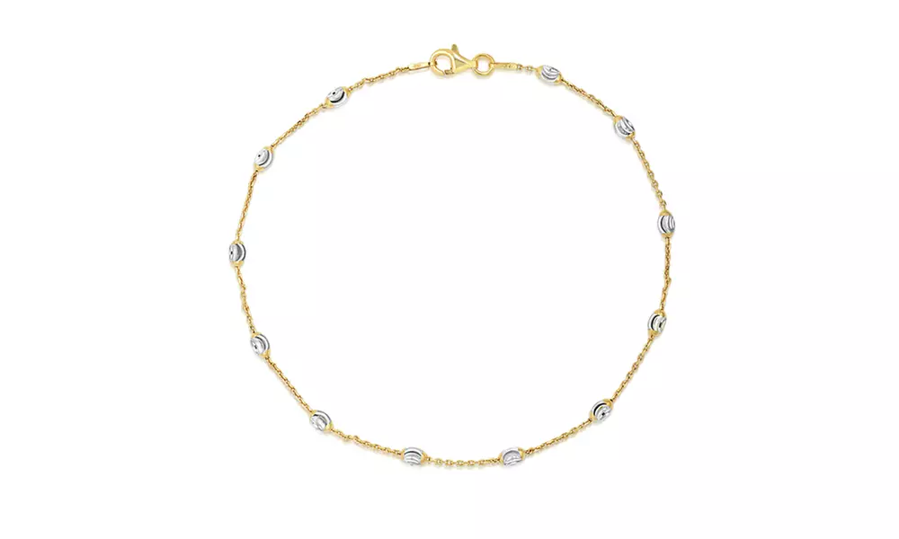 Italian Sterling Silver 10" Station Anklets  