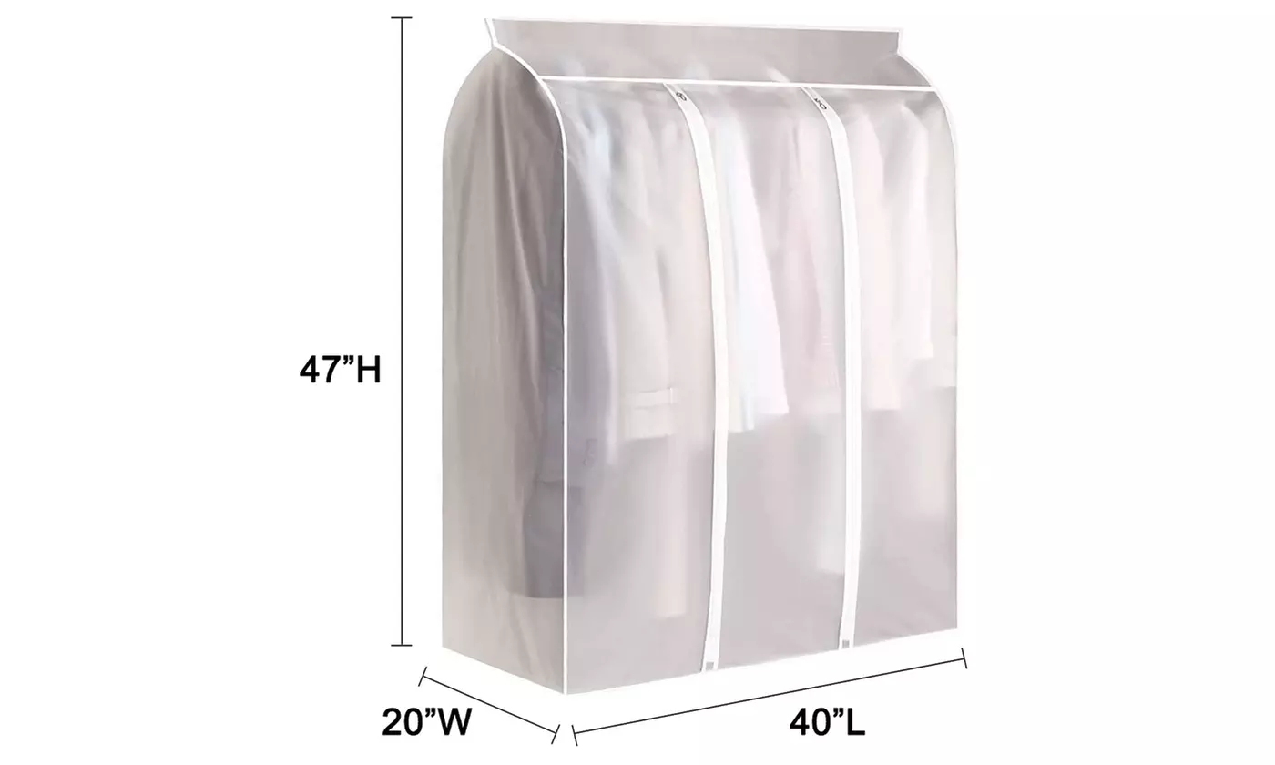 ItBelongs2U Large PEVA Garment Rack Cover with Zipper Dustproof Storage