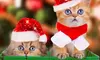 Dog Cat Santa Hat with Scarf Christmas Pet Outfit Adjustable Pet Costume Set