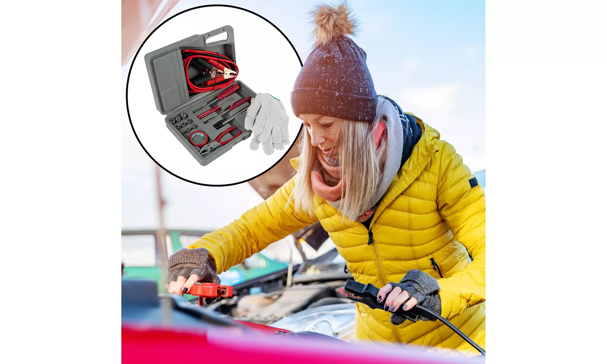 30 Piece Roadside Emergency Auto and Tool Kit - Always Be Prepared - Second Medium