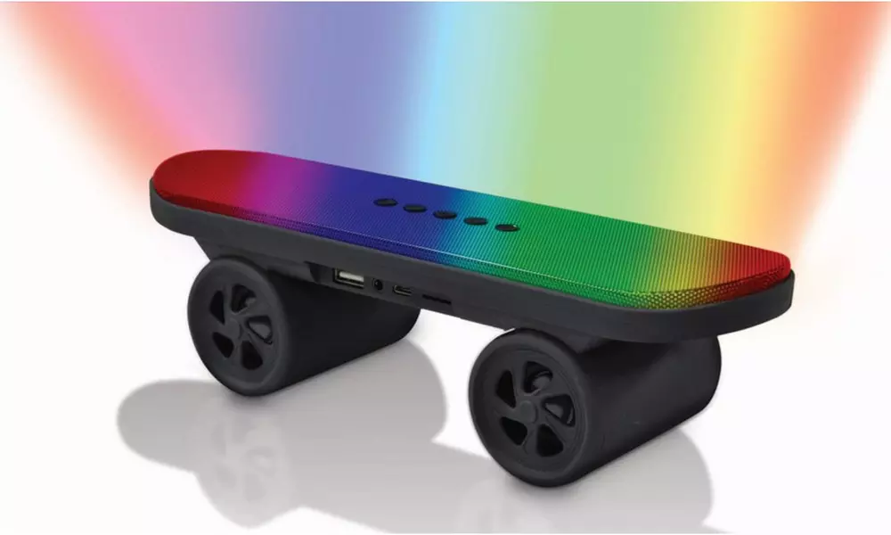 GabbaGoods Skateboard Wireless Bluetooth Speaker with LED Lights - Primary Image