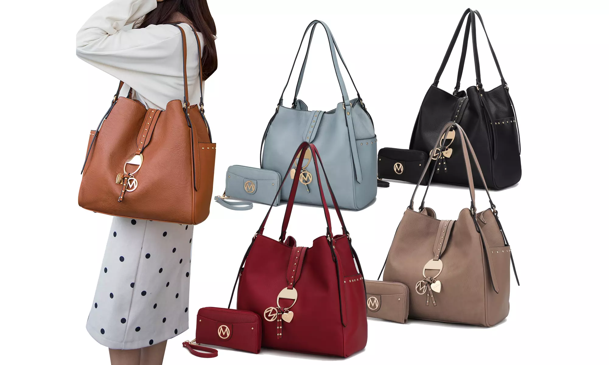 MKF Collection Stellini Hobo & Wristlet Set by Mia k.  - Primary Image