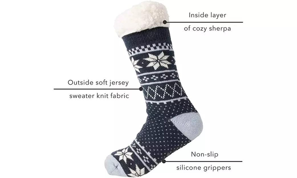 (3-Pairs) Women's Assorted Soft Valentine's Day Fluffy Sherpa Slipper Socks  - Second Medium