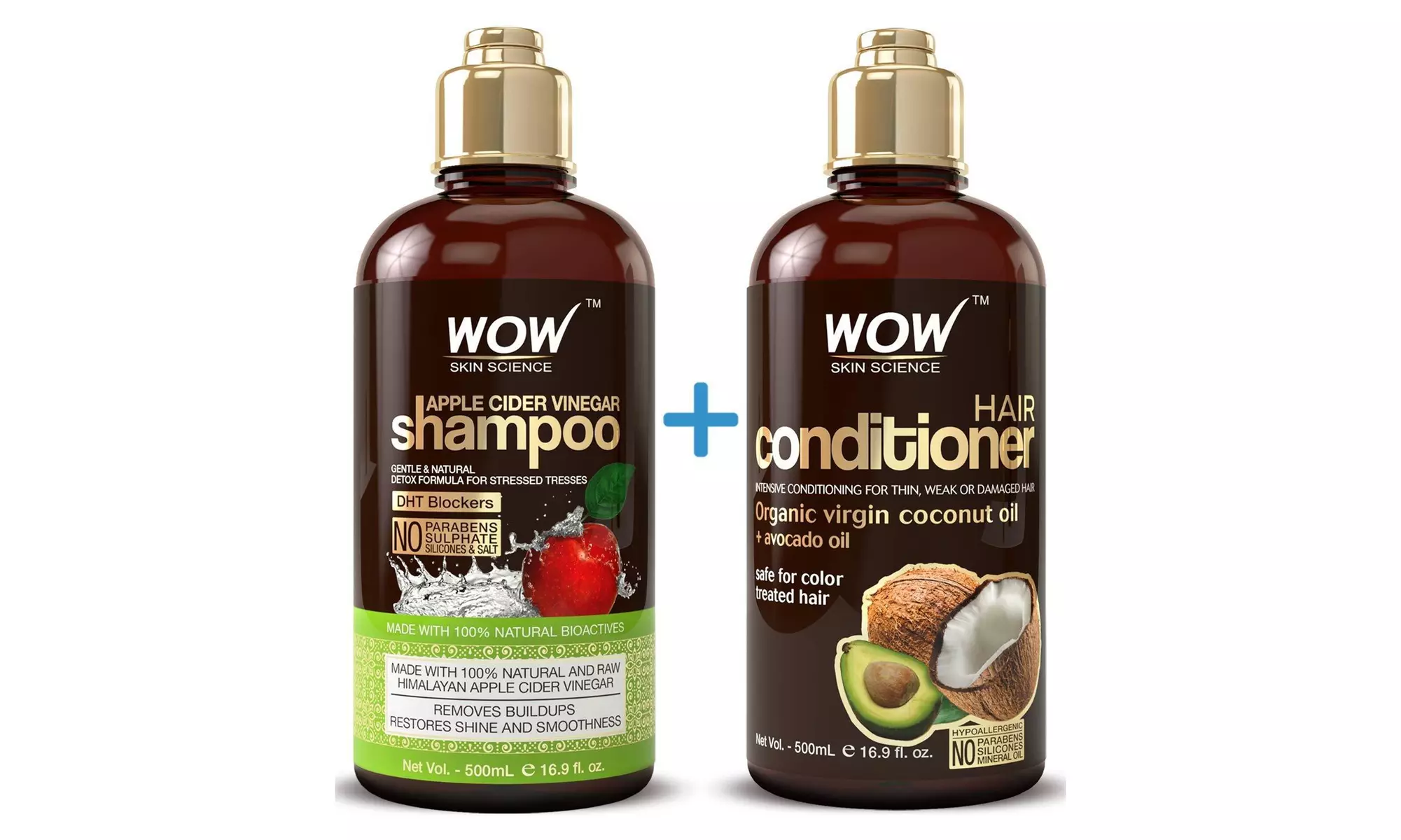 WOW Apple Cider Vinegar Shampoo and Hair Conditioner Set - (2 x 500mL) - Primary Image