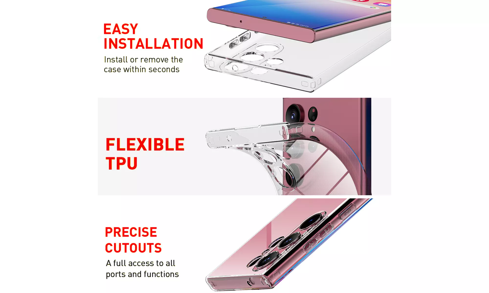 For Samsung Galaxy S23 Ultra/S23 Plus/S23 Case Slim Soft Thin Shockproof Cover