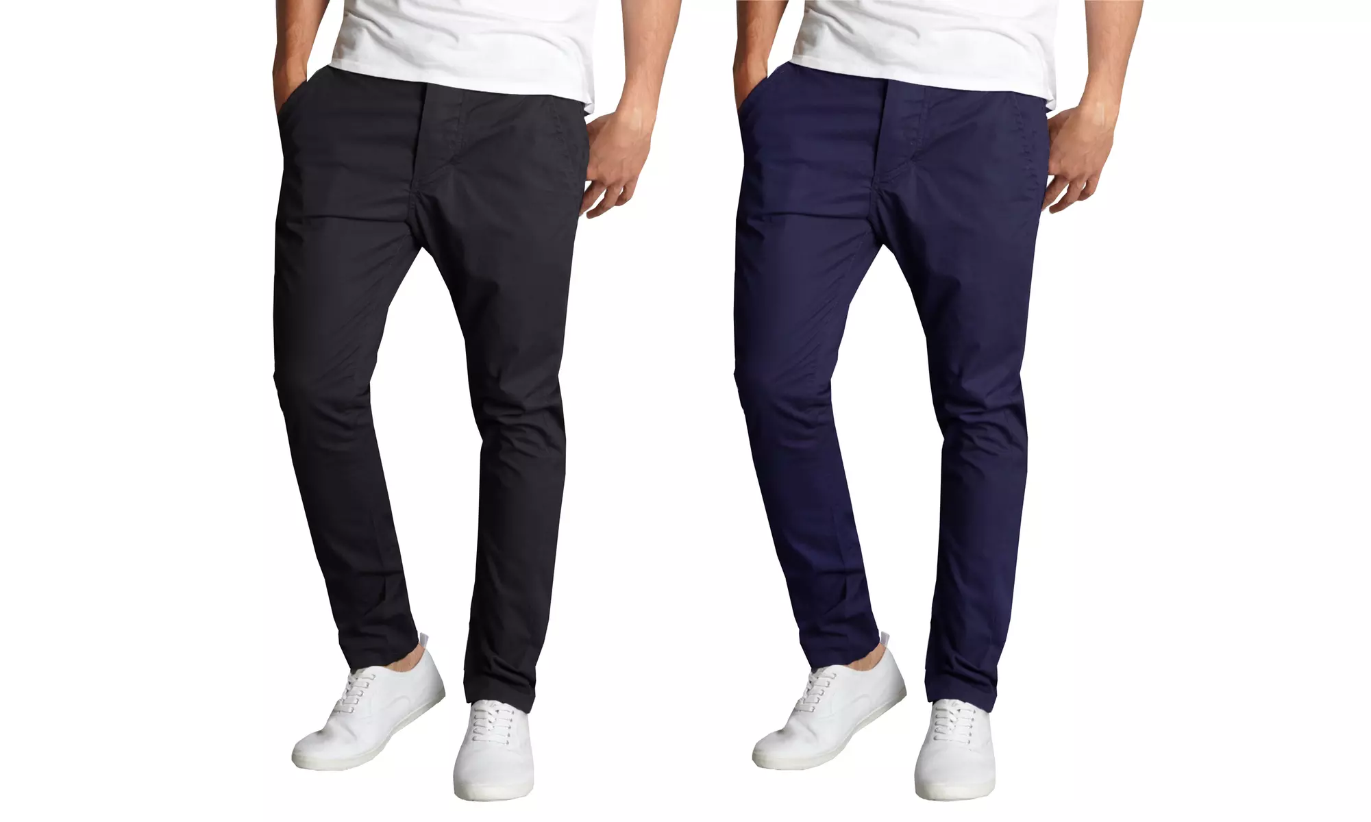 2-Pack Galaxy By Harvic Men's Slim-Fit Cotton Chino Pants (30-42)