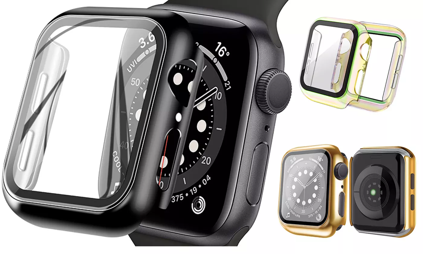 Case&Tempered Glass Screen Protector For Apple Watch SE/Series 4/5/6 40mm/44mm
