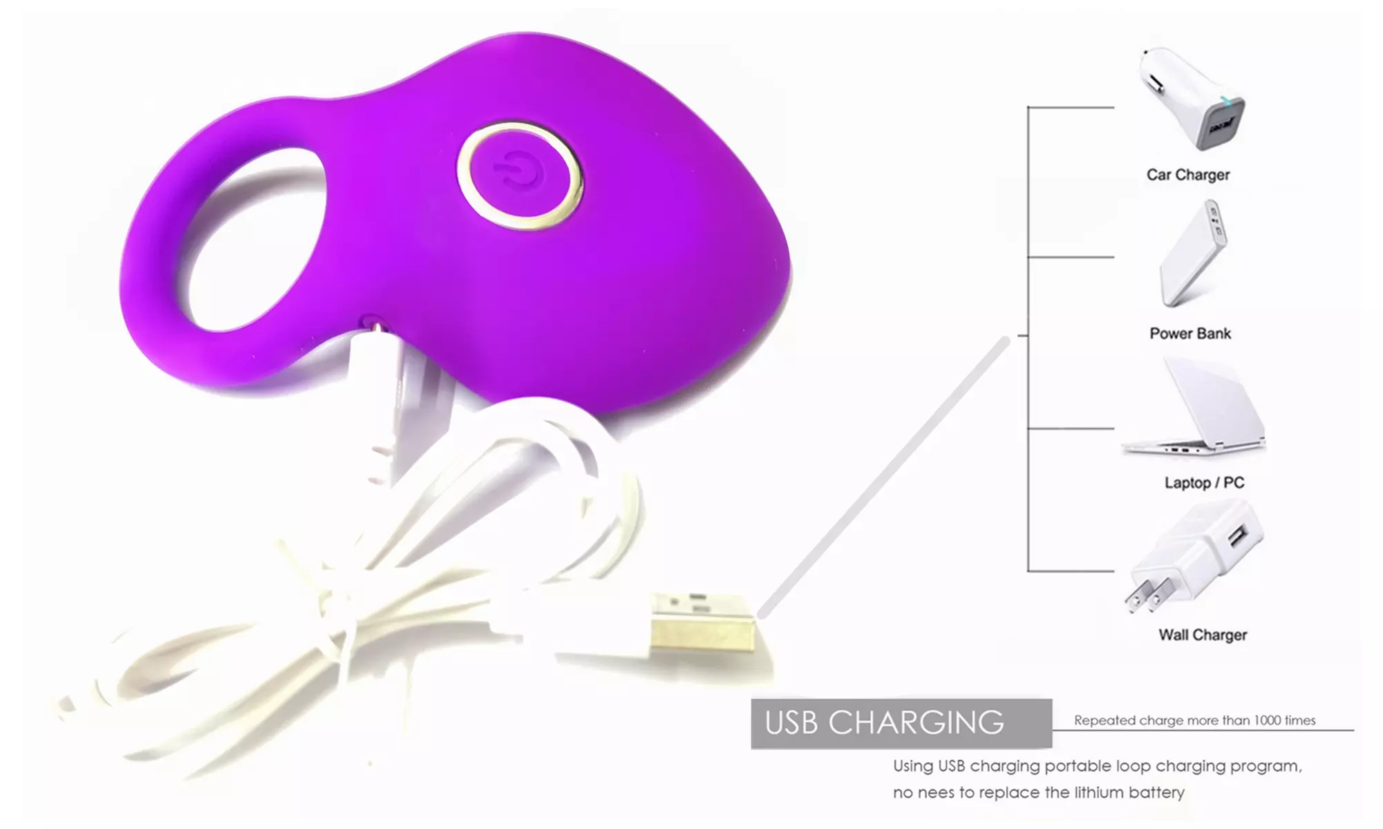 Intense Vibrating Penis C-ring Clitoral Vibrator Strap on Solo Couples Sex Toys