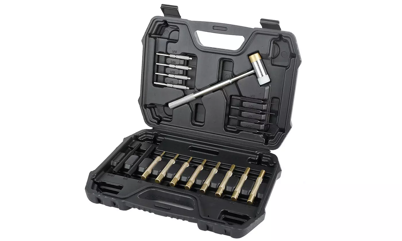 iMounTEK Hammer & Punch Set with Brass, Chromium, & Plastic Punches (19-Piece) - Primary Image