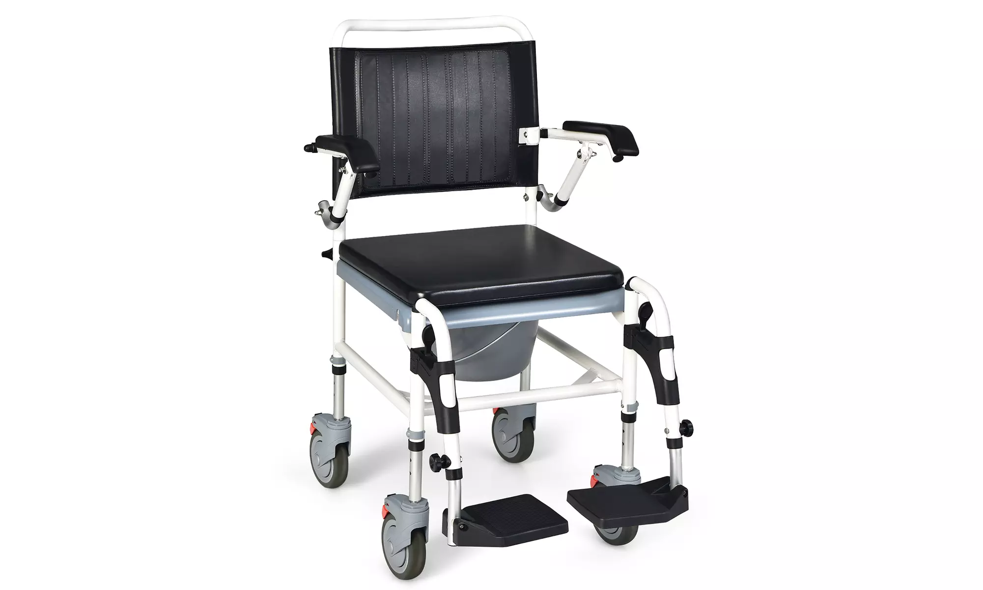 Costway 4-in-1 Bedside Commode Chair Wheel Commode Wheelchair Detachable Bucket - Primary Image
