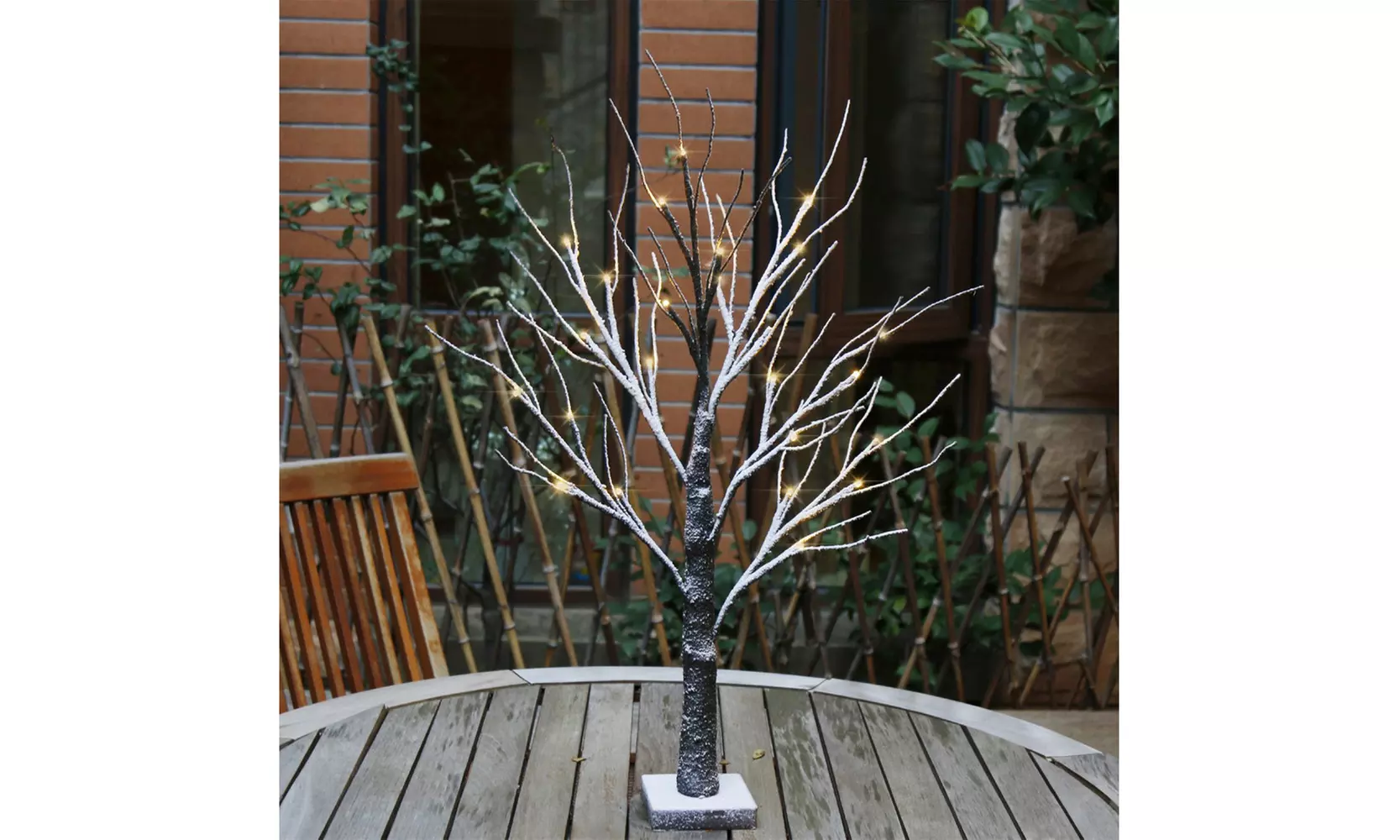 Lighted Tabletop Artificial Winter Birch Tree 24 LED - Primary Image
